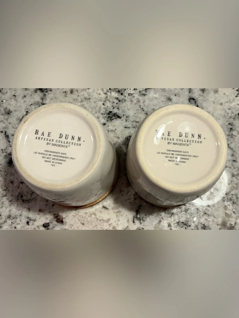 Rae Dunn White Ceramic 'SALT' & 'PEPPER' Canister Duo with Wood Lids